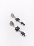 Blue Sapphire and Silver Dangle Earrings