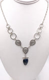 Blue Sapphire and Silver Necklace