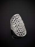 Silver Crocheted Wire Boho Ring