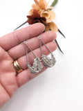 Silver Oak Leaves Dangle Earrings
