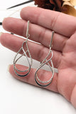Textured and Polished Silver Wire Dangle Earrings