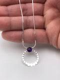 Amethyst and Silver Loop Pendant no