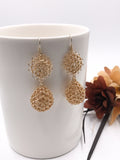 Crocheted Wire Gold Filled Teardrop Earrings