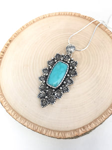 Whitewater Turquoise and Silver Mandala Pendant