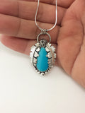 Sleeping Beauty Turquoise and Silver Pendant