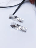 Textured Silver Dangle Earrings
