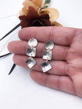 Textured Silver Dangle Earrings
