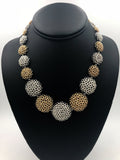 Silver and Gold Crocheted Wire Necklace