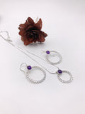 Amethyst and Silver Loop Pendant no