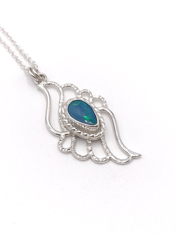 Australian Opal Teardrop Pendant of