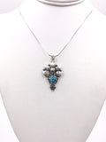 Kingman Turquoise and Silver Mandala Pendant