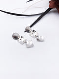 Textured Silver Dangle Earrings