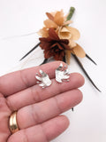 Flower Petals Silver Earrings