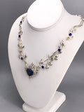 Azurite, Lapis Lazuli, and Peridot Silver Necklace