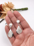 Textured Silver Dangle Earrings