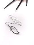 Argentium Silver Leaves Dangly Earrings