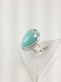 Turquoise Teardrop and Silver Ring