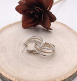 Silver and Twisted Gold Hoop Earrings