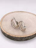 Silver and Twisted Gold Hoop Earrings