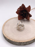 Silver and Twisted Gold Hoop Earrings