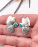 Australian Opal Butterfly Wing Silver Stud Earrings