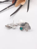 Australian Opal Butterfly Wing Silver Stud Earrings