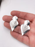 Silver Textured Dangle Earrings