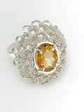 Citrine and Crocheted Wire Cocktail Ring