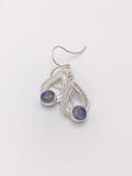 Rainbow Moonstone and Silver Teardrop Earrings