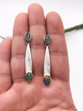 Opal and Silver Dangle Earrings