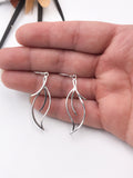 Argentium Silver Leaves Dangly Earrings