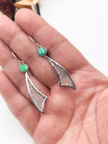 Opal and Silver Mesh Earrings
