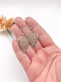 Labradorite and Silver Crocheted Wire Teardrop Dangle Earrings