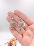 Labradorite and Silver Crocheted Wire Teardrop Dangle Earrings