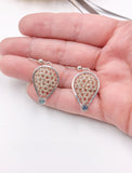 Labradorite and Silver Crocheted Wire Teardrop Dangle Earrings