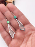 Opal and Silver Mesh Earrings