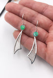 Opal and Silver Mesh Earrings
