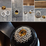 Citrine and Crocheted Wire Cocktail Ring