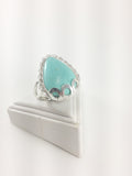 Turquoise Teardrop and Silver Ring