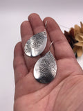 Mandala Teardrop Silver Earrings