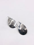 Mandala Teardrop Silver Earrings