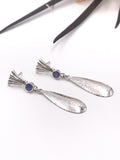 Long Dangle Opal and Silver Earrings