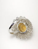 Citrine and Crocheted Wire Cocktail Ring