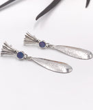 Long Dangle Opal and Silver Earrings