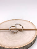 Silver and Twisted Gold Hoop Earrings