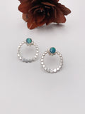 Australian Opal and Silver Loop Earrings