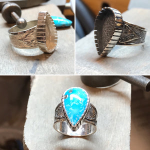 Whitewater Turquoise and Silver Ring