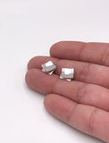 Silver Square Stud Earrings