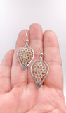 Labradorite and Silver Crocheted Wire Teardrop Dangle Earrings