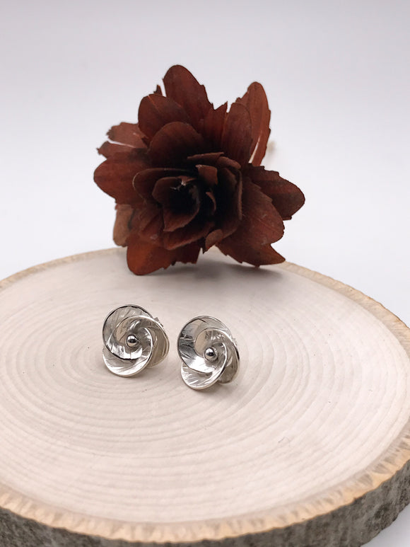 Interlocking Discs Silver Earrings